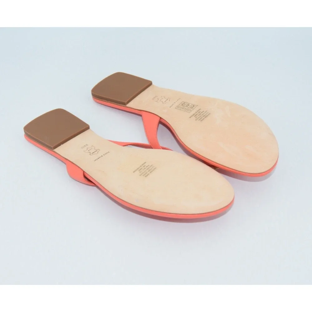 Tory Burch Leather Capri Medallion Classic Thong Flip Flop Sandals Size 9.5M